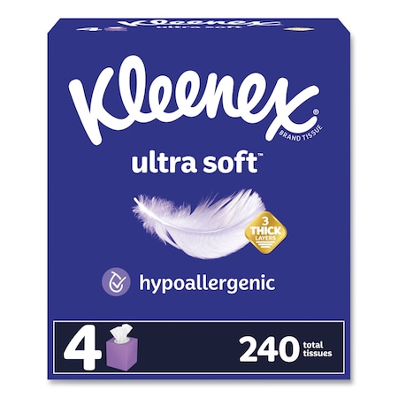 Kleenex Ultra Soft 3 Ply Facial Tissues, 60 Sheets, 12 PK 54308
